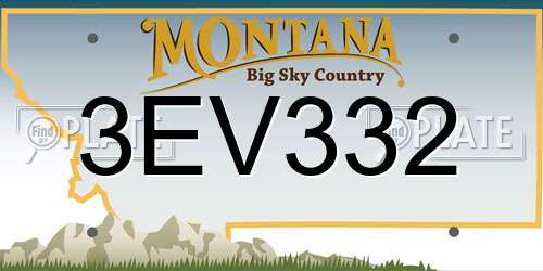 3EV332 Montana License Plate