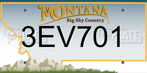 3EV701 Montana License Plate