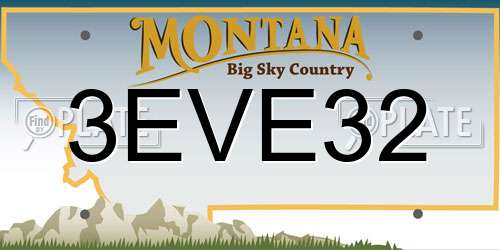 3EVE32 Montana License Plate