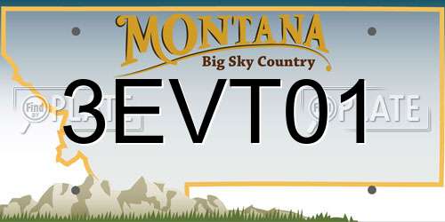 3EVT01 Montana License Plate