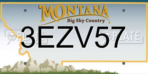 3EZV57 Montana License Plate