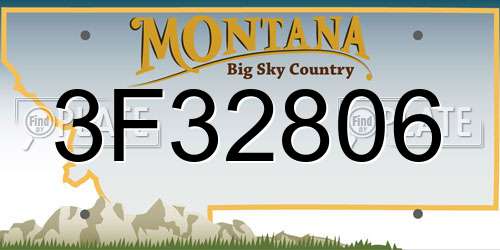 3F32806 Montana License Plate
