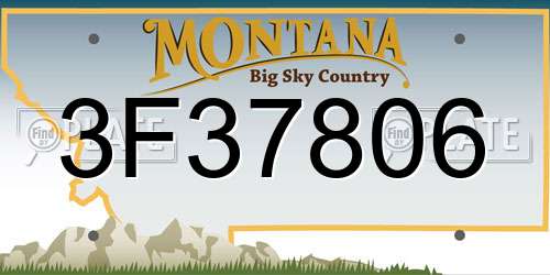 3F37806 Montana License Plate