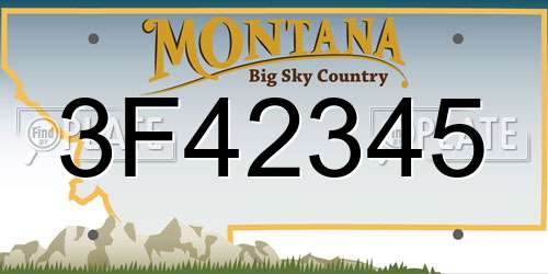 3F42345 Montana License Plate