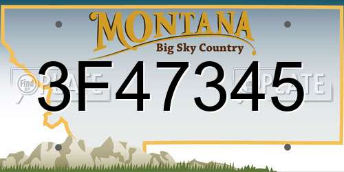 3F47345 Montana License Plate
