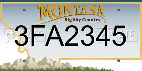 3FA2345 Montana License Plate