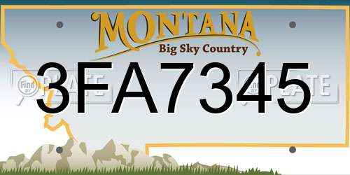 3FA7345 Montana License Plate