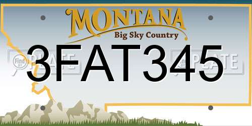 3FAT345 Montana License Plate
