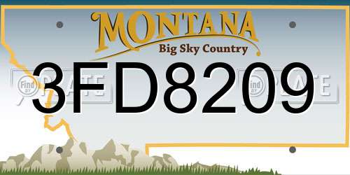 3FD8209 Montana License Plate