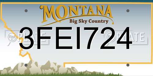 3FEI724 Montana License Plate