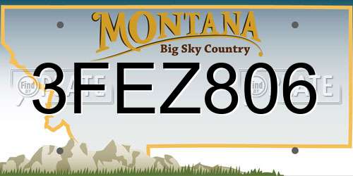 3FEZ806 Montana License Plate