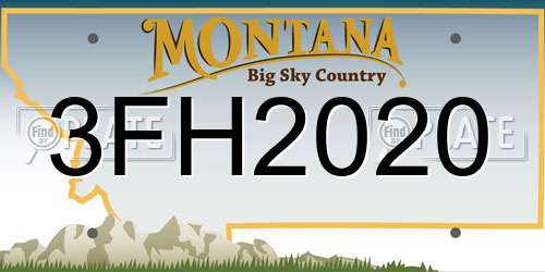 3FH2020 Montana License Plate