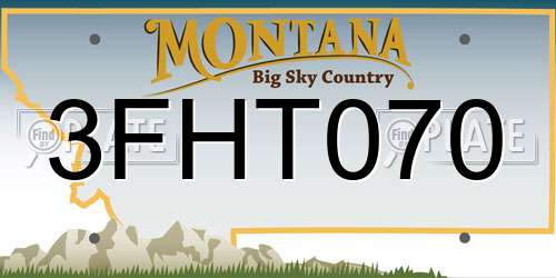 3FHT070 Montana License Plate