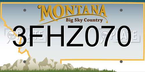 3FHZ070 Montana License Plate