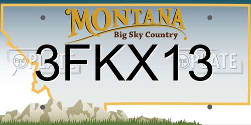 3FKX13 Montana License Plate