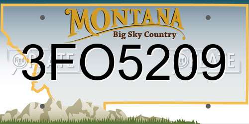 3FO5209 Montana License Plate