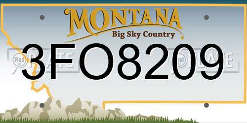 3FO8209 Montana License Plate
