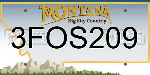 3FOS209 Montana License Plate