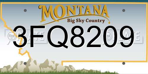3FQ8209 Montana License Plate