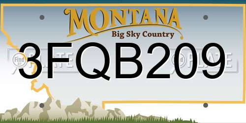 3FQB209 Montana License Plate