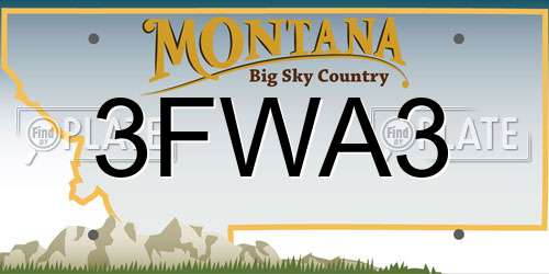 3FWA3 Montana License Plate