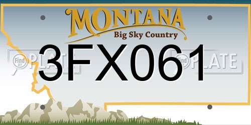 3FX061 Montana License Plate