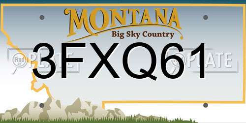 3FXQ61 Montana License Plate
