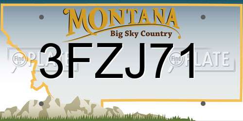 3FZJ71 Montana License Plate