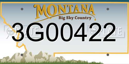 3G00422 Montana License Plate
