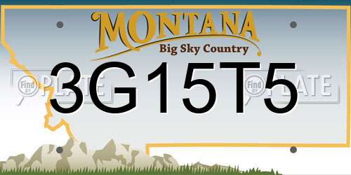 3G15T5 Montana License Plate