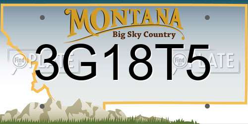 3G18T5 Montana License Plate