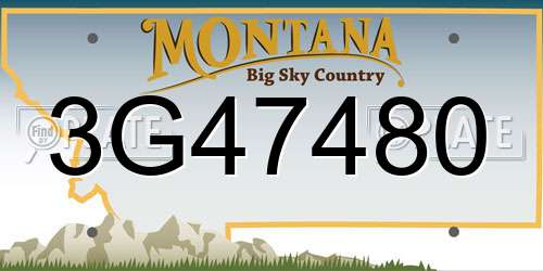 3G47480 Montana License Plate