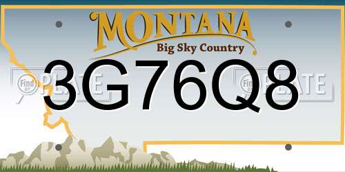 3G76Q8 Montana License Plate