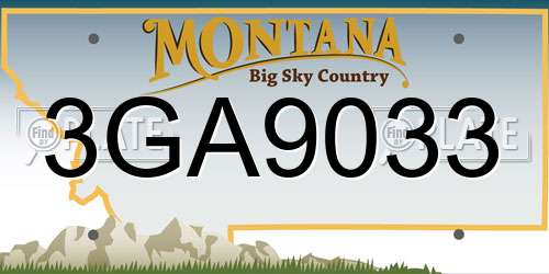 3GA9033 Montana License Plate