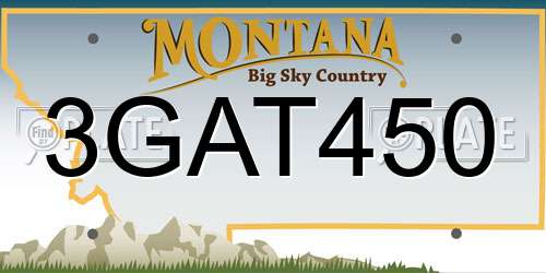 3GAT450 Montana License Plate