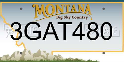 3GAT480 Montana License Plate