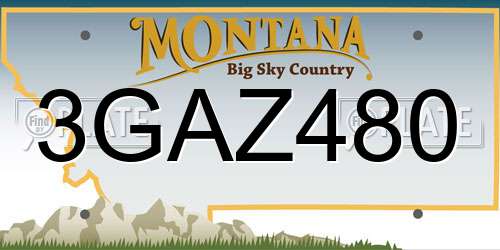 3GAZ480 Montana License Plate