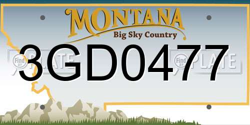 3GD0477 Montana License Plate
