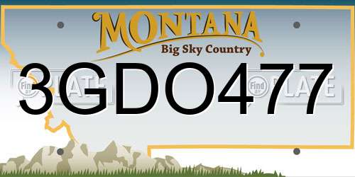 3GDO477 Montana License Plate