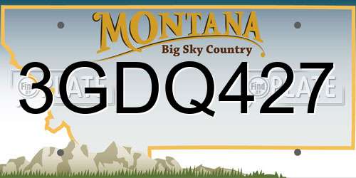 3GDQ427 Montana License Plate