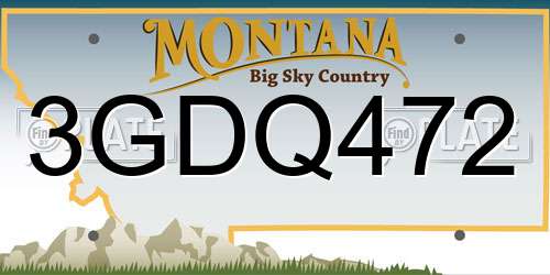3GDQ472 Montana License Plate
