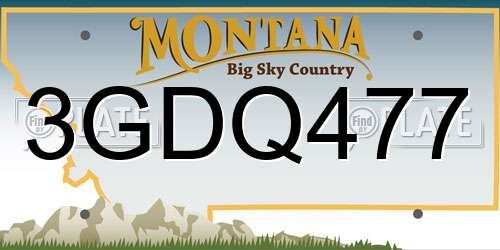 3GDQ477 Montana License Plate