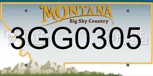 3GG0305 Montana License Plate