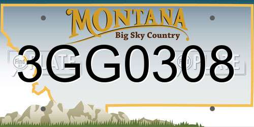 3GG0308 Montana License Plate