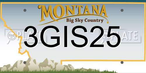 3GIS25 Montana License Plate
