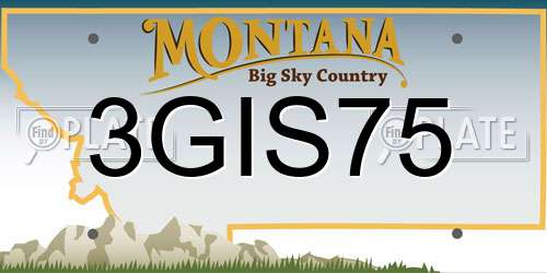 3GIS75 Montana License Plate