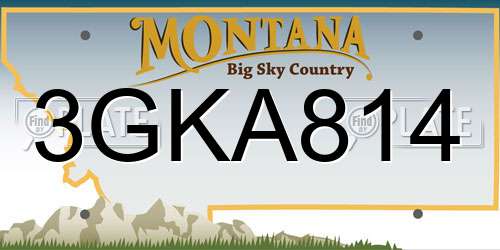 3GKA814 Montana License Plate