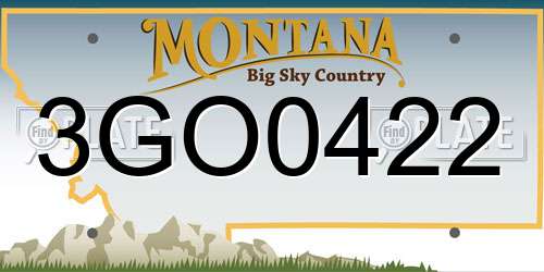 3GO0422 Montana License Plate