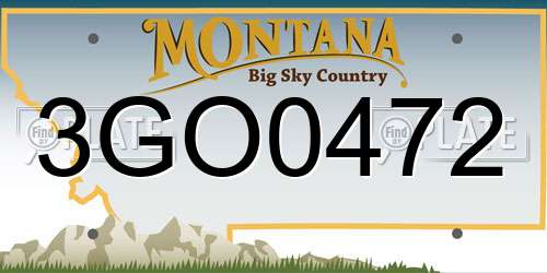3GO0472 Montana License Plate