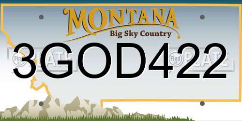 3GOD422 Montana License Plate